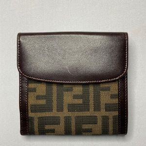 FENDI Zucca FF Logo Nylon Compact Wallet